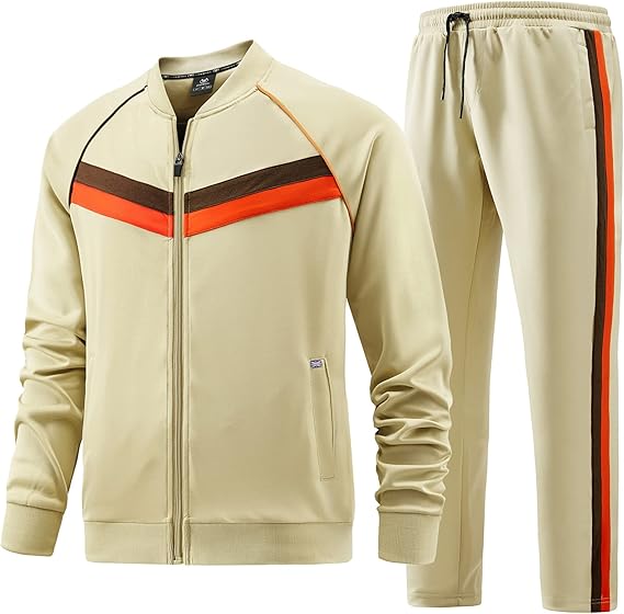 Men's Casual Tracksuits Long Sleeve Jogging Suits Sweatsuit Sets Track Jackets and Pants 2 Piece Outfit